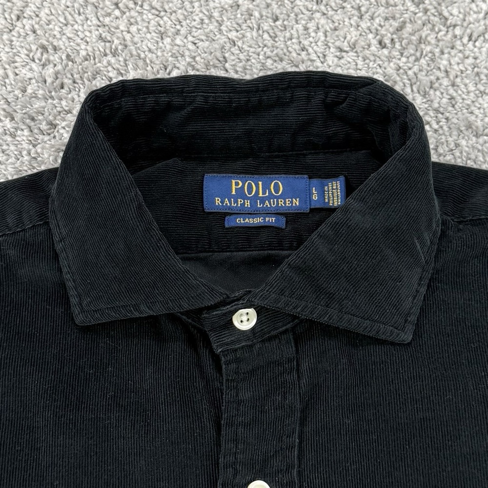 Polo Ralph Lauren Corduroy Shirt Men's L Long Sleeve Button Up Cutaway Collar - Picture 7 of 10